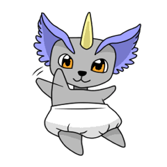 [LINEスタンプ] Horned baby bear 