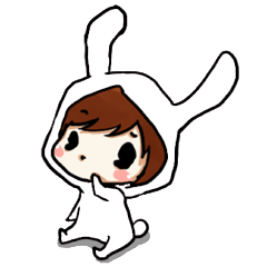 [LINEスタンプ] かわいい白うさぎ 