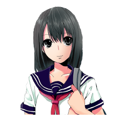 [LINEスタンプ] 黒髪女子高生スタンプ 