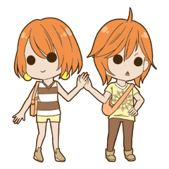 [LINEスタンプ] girls ＆ boys 
