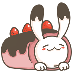 [LINEスタンプ] くるくるくるロールケーキうさぎ、ロルキ 