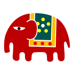 [LINEスタンプ] エスニックぞうさん（赤） 