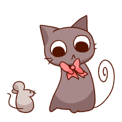 [LINEスタンプ] 仲良しネコとネズミ 
