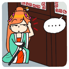 [LINEスタンプ] Nidgy : Traditional Girl (EN) Ver.1 