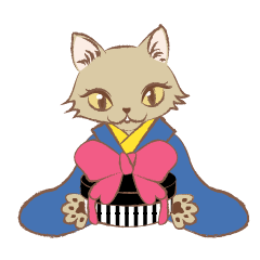 [LINEスタンプ] ねこ着物女子 