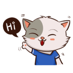 [LINEスタンプ] Blue funny cat 