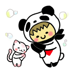 [LINEスタンプ] ぱんだまんと、ねこ子 