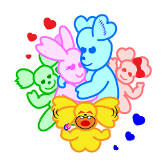 [LINEスタンプ] Heart Bunny Family 