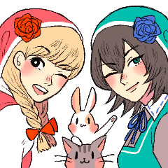 [LINEスタンプ] 赤バラちゃんと青バラちゃん 