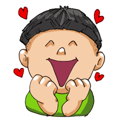 [LINEスタンプ] Cute Bowl Cut 