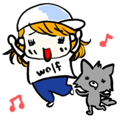 [LINEスタンプ] なつみちゃんとウルフくん 
