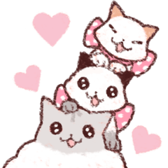 [LINEスタンプ] 三ひきのにゃんこ！ 