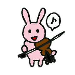 [LINEスタンプ] バイオリンうさぎ 