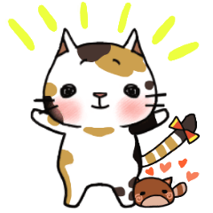 [LINEスタンプ] tortoiseshell ＆ cat-whale 