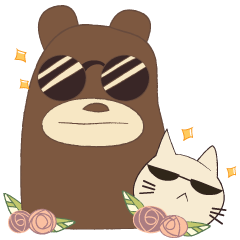 [LINEスタンプ] Blue Bearry with Coco Cat 