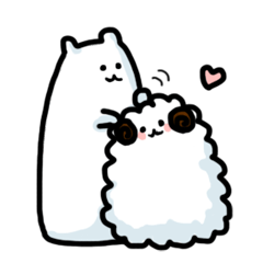 [LINEスタンプ] しろくまくんとひつじちゃん 