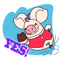 [LINEスタンプ] pufufu of pig-Basic- 