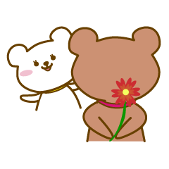 [LINEスタンプ] 白くまと茶くま 