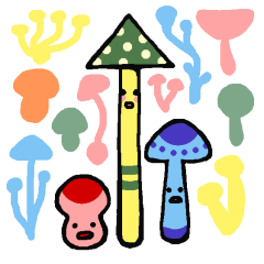 [LINEスタンプ] Let's キノコパーティ☆ 