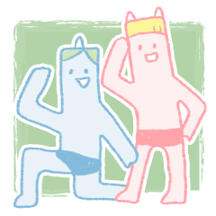 [LINEスタンプ] あかおにあおおに 