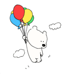 [LINEスタンプ] もったりシロクマ 
