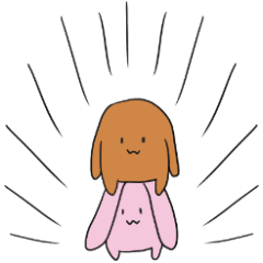 [LINEスタンプ] わんことうさぎ。 
