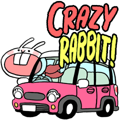[LINEスタンプ] こっけいな顔のウサギ 