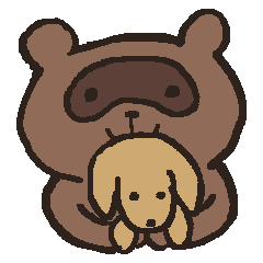 [LINEスタンプ] たぬきといぬ 
