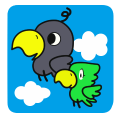 [LINEスタンプ] カーラス君とオウムくん 
