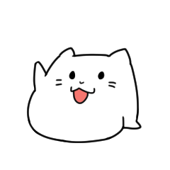 [LINEスタンプ] もちもち白猫 
