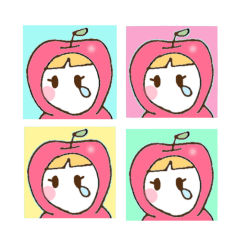 [LINEスタンプ] りんごファミリーの絵画アートスタンプ