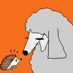 [LINEスタンプ] ハリネズミ＆スタンダードプードル 