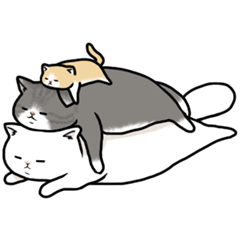 [LINEスタンプ] デブ猫3兄弟 