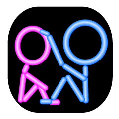 [LINEスタンプ] ネオン管の棒人間 