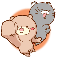 [LINEスタンプ] くまた＆ねこふんど氏 