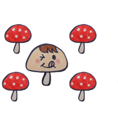 [LINEスタンプ] キノスケ、キノヘイ、キノミ、キノコ 