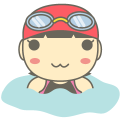 [LINEスタンプ] GO！ スイミング ～女の子編～ 