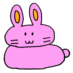 [LINEスタンプ] ピンクのぽっちゃりうさぎ 
