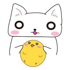 [LINEスタンプ] にゃんことゆるい仲間たち。たまごぴよこ編 