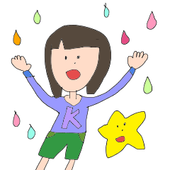 [LINEスタンプ] 虹色人生女の子 