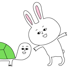 [LINEスタンプ] うさぎとかめと僕 