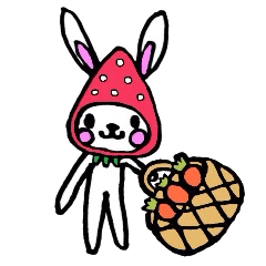 [LINEスタンプ] 苺うさぎ2 