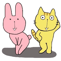 [LINEスタンプ] うささんとにゃーさん 