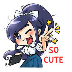 [LINEスタンプ] School Cute Girl : Violet fetchpriority=high