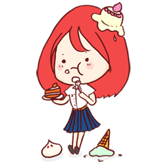 [LINEスタンプ] Aka-chan | Nisit Girl. (Japanese Ver.) 