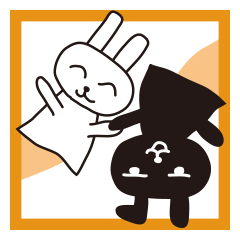 [LINEスタンプ] うさぎのパペット 