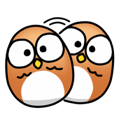 [LINEスタンプ] コロコロたまごフクロウ 