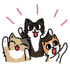 [LINEスタンプ] うちのねこたちvol.1 