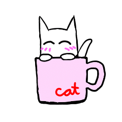 [LINEスタンプ] cup in cat 