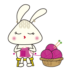 [LINEスタンプ] 編みうさぎ 